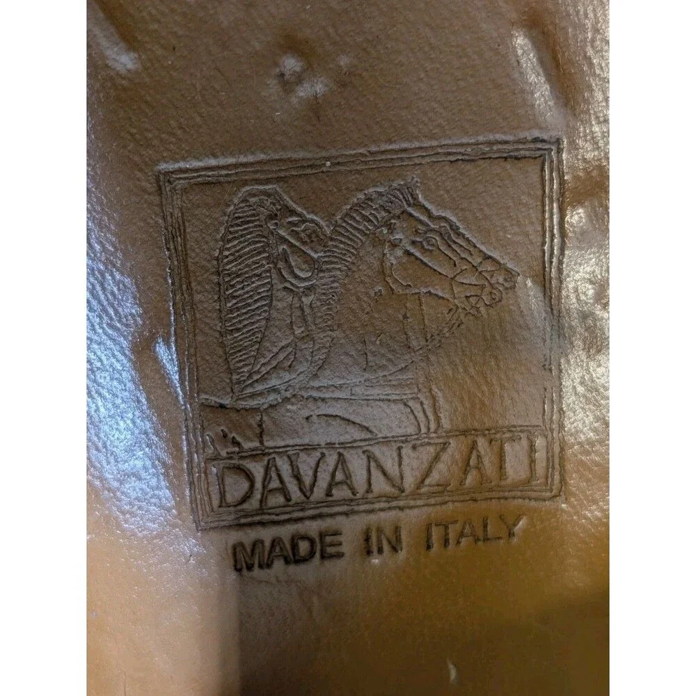 DAVANZATI Genuine Alligator Cap Toe Dress Shoes Men's US 8.5 D Brown Made Italy